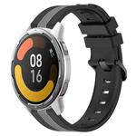 For Xiaomi MI Watch Color 2 22mm Vertical Two-Color Silicone Watch Band(Black+Grey)
