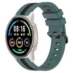 For Xiaomi MI Watch Sport 22mm Vertical Two-Color Silicone Watch Band(Green+Black)