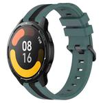 For Xiaomi MI Watch S1 Active 22mm Vertical Two-Color Silicone Watch Band(Green+Black)