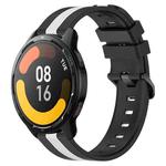 For Xiaomi MI Watch S1 Active 22mm Vertical Two-Color Silicone Watch Band(Black+White)