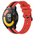 For Xiaomi MI Watch S1 Active 22mm Vertical Two-Color Silicone Watch Band(Red+Black)