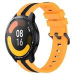 For Xiaomi MI Watch S1 Active 22mm Vertical Two-Color Silicone Watch Band(Yellow+Black)