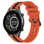 For Xiaomi Haylou RT2 LS10 22mm Vertical Two-Color Silicone Watch Band(Orange+Black)