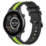 For Xiaomi Haylou RT2 LS10 22mm Vertical Two-Color Silicone Watch Band(Black+Lime Green)
