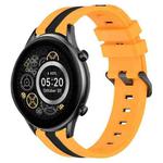 For Xiaomi Haylou RT2 LS10 22mm Vertical Two-Color Silicone Watch Band(Yellow+Black)