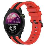 For Garmin Forerunner 255 22mm Vertical Two-Color Silicone Watch Band(Red+Black)