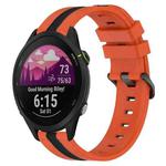 For Garmin Forerunner 255 Music 22mm Vertical Two-Color Silicone Watch Band(Orange+Black)