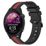 For Garmin Forerunner 255 Music 22mm Vertical Two-Color Silicone Watch Band(Black+Red)