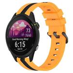 For Garmin Forerunner 255 Music 22mm Vertical Two-Color Silicone Watch Band(Yellow+Black)