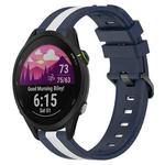 For Garmin Forerunner 255 Music 22mm Vertical Two-Color Silicone Watch Band(Blue+White)