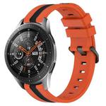 For Samsung Galaxy Watch 46mm 22mm Vertical Two-Color Silicone Watch Band(Orange+Black)