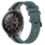 For Samsung Galaxy Watch 46mm 22mm Vertical Two-Color Silicone Watch Band(Green+Black)
