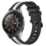 For Samsung Galaxy Watch 46mm 22mm Vertical Two-Color Silicone Watch Band(Black+White)