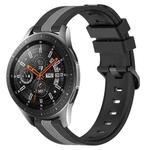 For Samsung Galaxy Watch 46mm 22mm Vertical Two-Color Silicone Watch Band(Black+Grey)