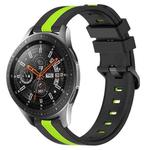 For Samsung Galaxy Watch 46mm 22mm Vertical Two-Color Silicone Watch Band(Black+Lime Green)