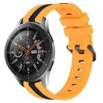 For Samsung Galaxy Watch 46mm 22mm Vertical Two-Color Silicone Watch Band(Yellow+Black)