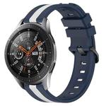 For Samsung Galaxy Watch 46mm 22mm Vertical Two-Color Silicone Watch Band(Blue+White)