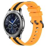 For Samsung Gear S3 Classic 22mm Vertical Two-Color Silicone Watch Band(Yellow+Black)