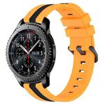 For Samsung Gear S3 Frontier 22mm Vertical Two-Color Silicone Watch Band(Yellow+Black)