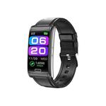 E600 1.47 inch Color Screen Smart Watch Leather Strap Support Heart Rate Monitoring / Blood Pressure Monitoring(Black)