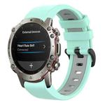 For Amazfit Falcon 22mm Two-Color Sports Silicone Watch Band(Peppermint Green + Grey)