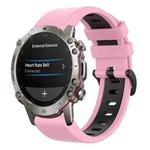 For Amazfit Falcon 22mm Two-Color Sports Silicone Watch Band(Pink+Black)