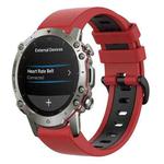 For Amazfit Falcon 22mm Two-Color Sports Silicone Watch Band(Red+Black)