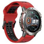 For Amazfit Falcon 22mm  Two-Color Breathable Sports Silicone Watch Band(Red+Black)