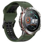 For Amazfit Falcon 22mm  Two-Color Breathable Sports Silicone Watch Band(Armygreen+Black)