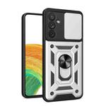 For Samsung Galaxy A34 5G Sliding Camera Cover Design Phone Case(Silver)