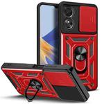 For OPPO A17 Sliding Camera Cover Design Phone Case(Red)