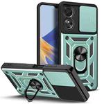 For OPPO A17 Sliding Camera Cover Design Phone Case(Dark Green)