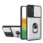 For Samsung Galaxy A34 5G Sliding Camshield Card Phone Case(Silver)