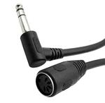 JUNSUNMAY 6.35mm 1/4 inch Male to Female 5 Pin MIDI Audio Stero Adapter, Cable Length: 20cm