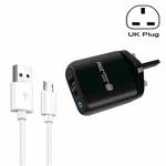 PD04 Type-C + USB Mobile Phone Charger with USB to Micro USB Cable, UK Plug(Black)