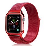 Simple Fashion Nylon Watch Band with Frame for Apple Watch Series 5 & 4 40mm(Red)
