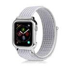 Simple Fashion Nylon Watch Band with Frame for Apple Watch Series 5 & 4 40mm(Reflective white)