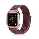 Simple Fashion Nylon Watch Band with Frame for Apple Watch Series 5 & 4 40mm(Brown)