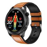 E420 1.39 inch Color Screen Smart Watch,Leather Strap,Support Heart Rate Monitoring / Blood Pressure Monitoring(Brown)