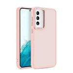 Shield Skin Feel PC Metal Lens Frame Phone Case For Samsung Galaxy S23+ 5G(Pink)