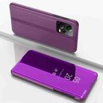 For Xiaomi Poco X5 Plated Mirror Horizontal Flip Leather Case with Holder(Purple)