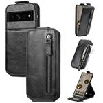 For Google Pixel 7A Zipper Wallet Vertical Flip Leather Phone Case(Black)