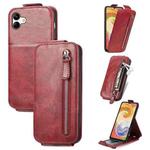 For Samsung Galaxy A04 Zipper Wallet Vertical Flip Leather Phone Case(Red)