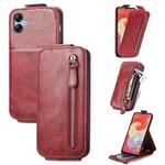 For Samsung Galaxy A04e Zipper Wallet Vertical Flip Leather Phone Case(Red)