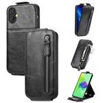 For Tecno Spark 9 Pro Zipper Wallet Vertical Flip Leather Phone Case(Black)