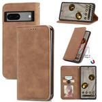 For Google Pixel 7A Retro Skin Feel Magnetic Flip Leather Phone Case(Brown)