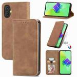 For Tecno Spark 9 Pro Retro Skin Feel Magnetic Flip Leather Phone Case(Brown)