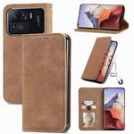 For Xiaomi Mi 11 Ultra Retro Skin Feel Magnetic Flip Leather Phone Case(Brown)