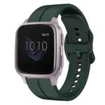 For Garmin Venu SQ 20mm Loop Silicone Watch Band(Dark Green)