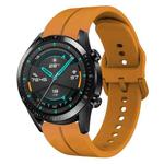 For Huawei Watch GT2 42mm 20mm Loop Silicone Watch Band(Amber Yellow)